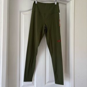 AYDA Core Legging Olive Green Smooth Active Yoga High Waisted Rise Logo Small